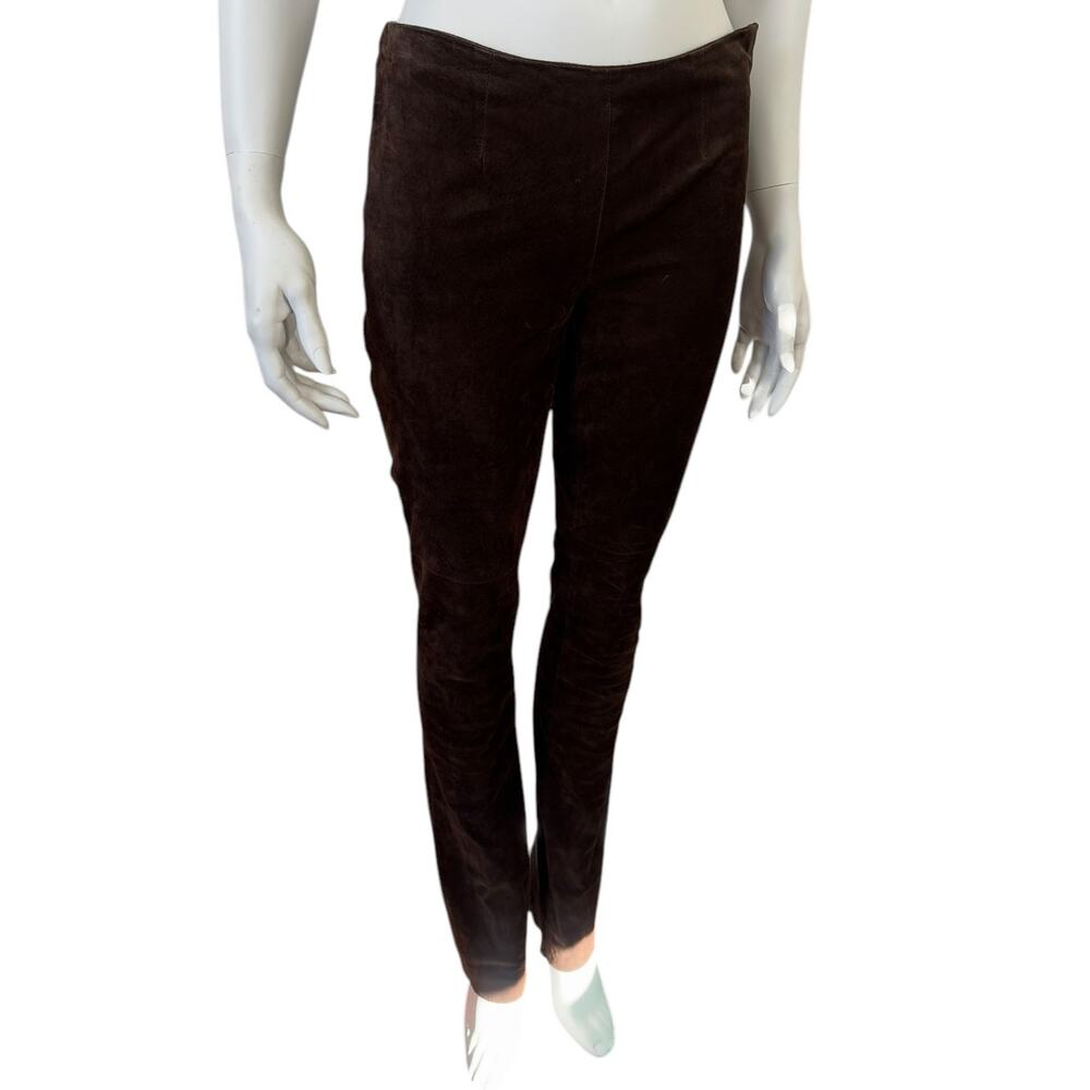 Vintage Laundry Low Rise Suede Bootcut Pants Chocolate Brown 2 90s Y2K